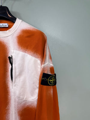 Stone Island Orange Hand Sprayed Jumper