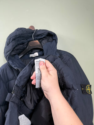 Stone Island Navy Crinkle Reps Down Jacket
