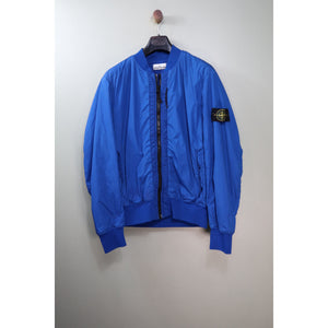 Stone Island Blue Crinkle Reps Bomber Jacket
