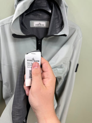 Stone Island Light Grey Light Soft Shell Check Grid Jacket