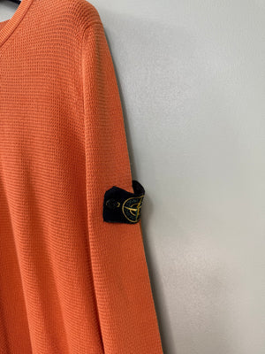 Stone Island Orange Waffle Knit Jumper