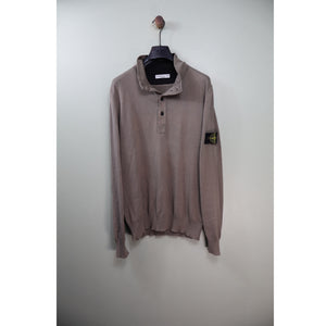 Stone Island Khaki 1/4 Button Jumper