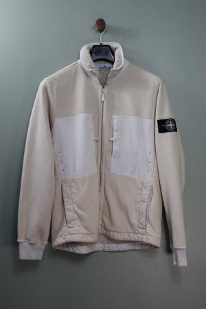 Stone Island Beige Closed Loop Project Terry Fleece Zipped Jumper