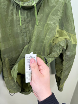 Stone Island Green Shadow Project Striped Nylon Metal Smock