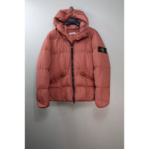 Stone Island Burnt Orange Crinkle Reps Down Jacket