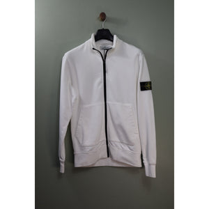 Stone Island White Zipped Jumper