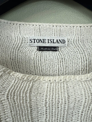 Stone Island White Knit Jumper