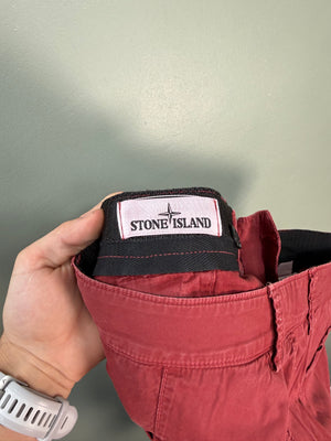 Stone Island Red SL Cargo Shorts