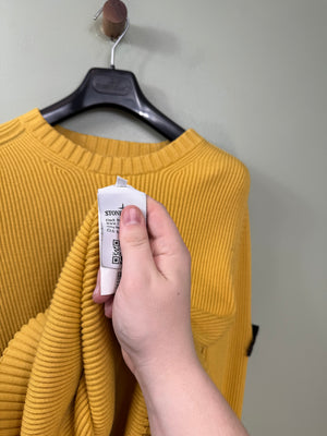 Stone Island Yellow Ribbed Cotton Knit Jumper