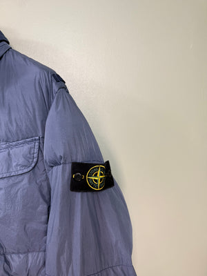 Stone Island Blue Crinkle Reps Down Jacket