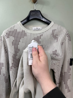Stone Island Beige Grid Camo Jumper