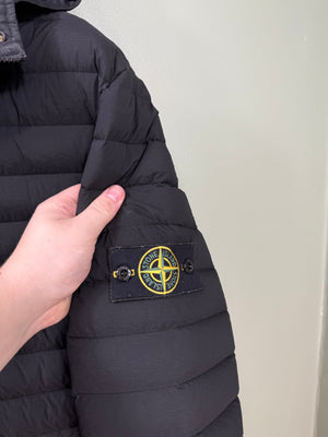 Stone Island Black Loom Woven Down Jacket