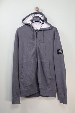 Stone Island Grey Zipped Hoodie