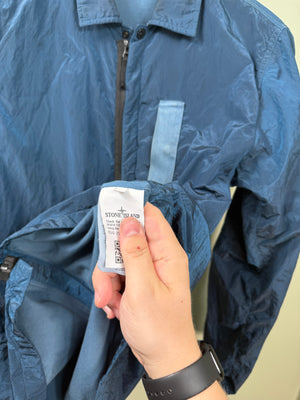 Stone Island Blue Nylon Metal Overshirt