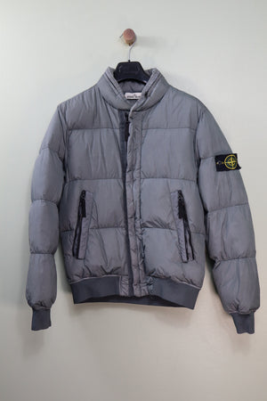 Stone Island Grey Crinkle Reps Down Jacket