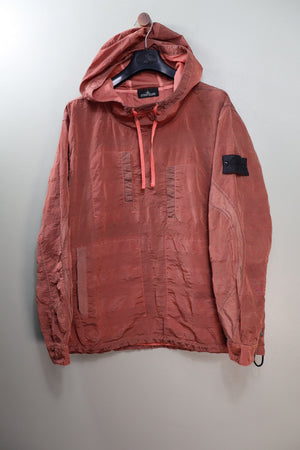 Stone Island Salmon Striped Nylon Metal Shadow Project Smock