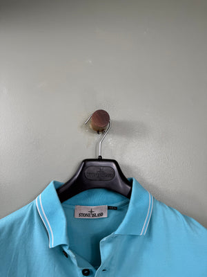 Stone Island Aqua Blue Slim Fit Polo