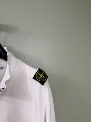 Stone Island White Zipped Jumper
