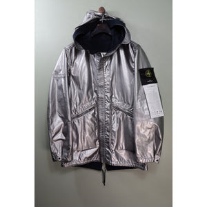 Stone Island Silver/Navy Reversible Raso Gommato Spaceman Jacket