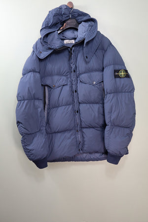 Stone Island Navy Organic Feel Tela Down Jacket