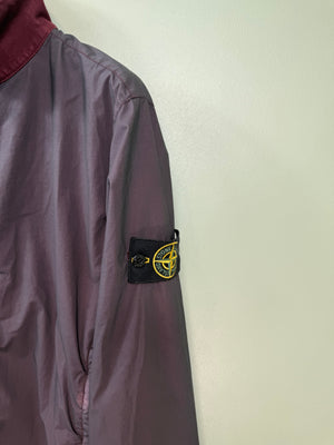 Stone Island Dark Red Mussola Gommata Velour Jacket