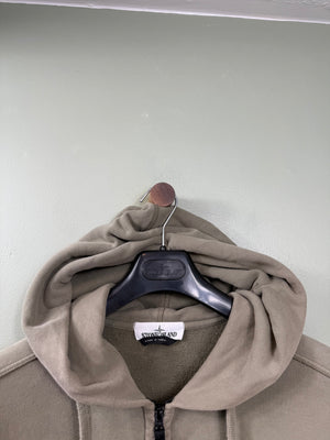 Stone Island Khaki Zipped Hoodie