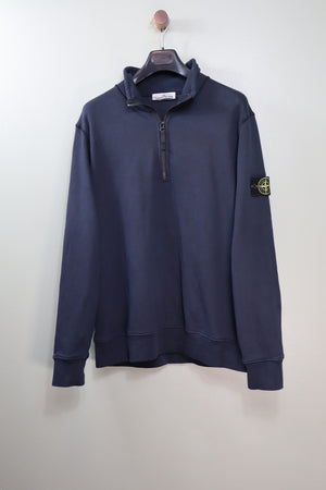 Stone Island Navy 1/4 Zip Jumper