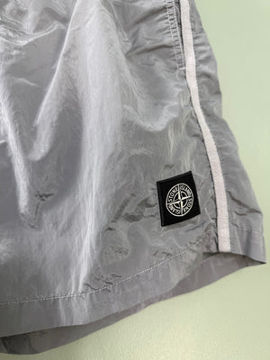 Stone Island Silver Nylon Metal Swim Shorts