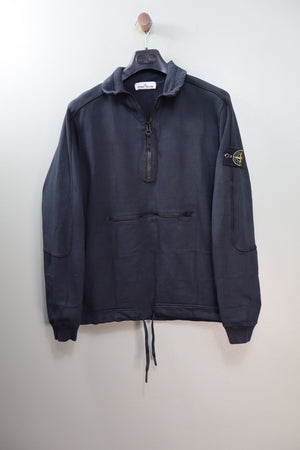 Stone Island Navy Grid 1/4 Zip Jumper