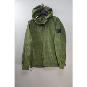 Stone Island Green Shadow Project Striped Nylon Metal Smock