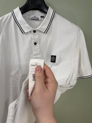 Stone Island White Slim Fit Polo