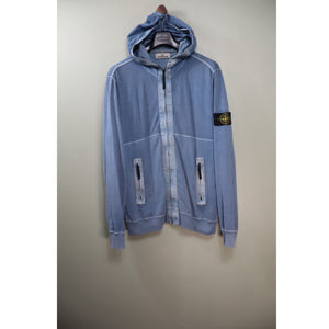 Stone Island Blue Zipped Hoodie