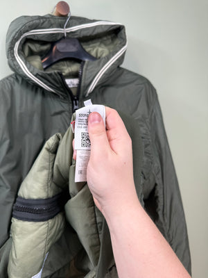 Stone Island Green Crinkle Reps Primaloft Jacket