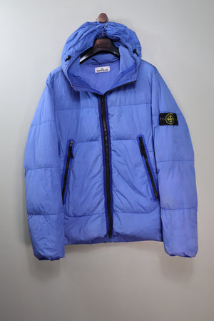 Stone Island Blue Crinkle Reps Down Jacket