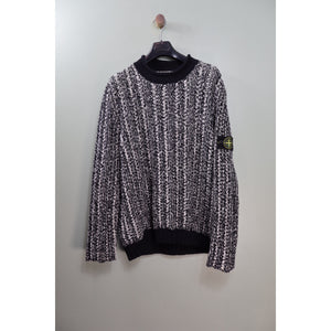 Stone Island lack Two Tone Heavy Knit Jumper