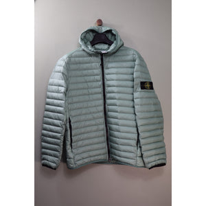 Stone Island Green Nylon Loom Woven Down Jacket