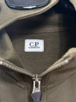 C.P. Company Khaki Zipped Goggle Hoodie