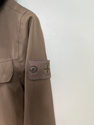 Stone Island Khaki Water Repellent Wool Ghost Jacket