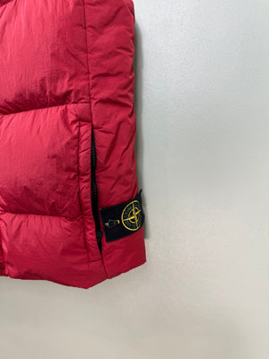 Stone Island Red Crinkle Reps Down Gilet