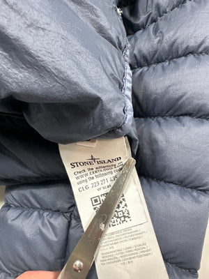 Stone Island Navy Garment Dyed Micro Yarn Down Jacket