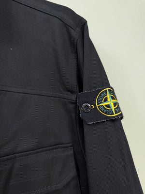 Stone Island Black 3/4 Zip Smock