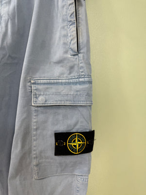 Stone Island Baby Blue RE-T Cargo Bottoms