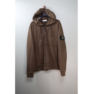Stone Island Brown Zipped Hoodie