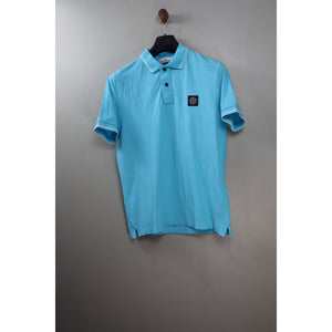 Stone Island Aqua Blue Slim Fit Polo