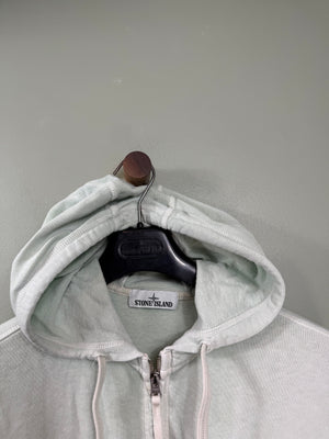 Stone Island Light Green Zipped Hoodie