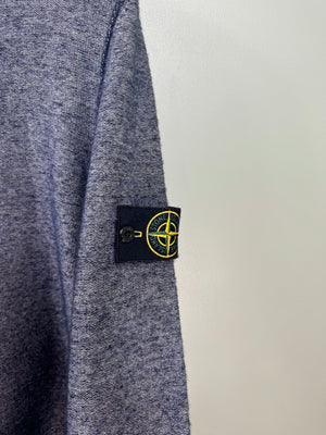 Stone Island Blue Two Tone Knit Jumper