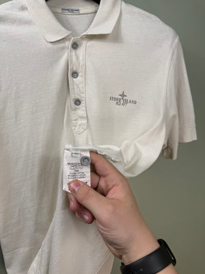 Stone Island White 25th Anniversary Polo