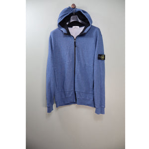 Stone Island Blue Zipped Hoodie