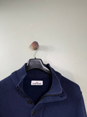 Stone Island Navy 1/4 Zip Knit Jumper