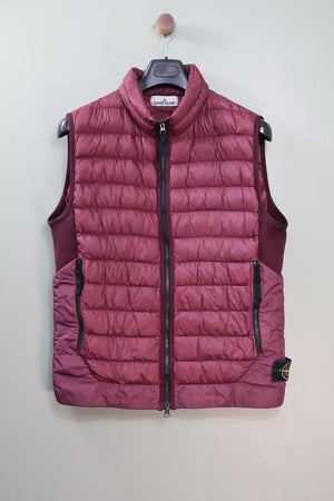 Stone Island Burgundy Micro Yarn Down Gilet